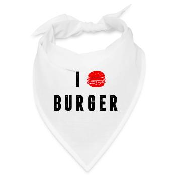 Ich liebe Burger - Bandana - Weiß - Vorne