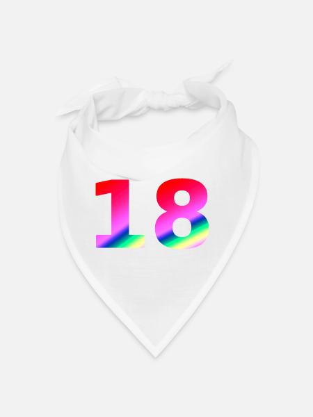 oberteile geburtstag, 18 rosatöne farbverlauf - Bandana - Weiß - Vorne