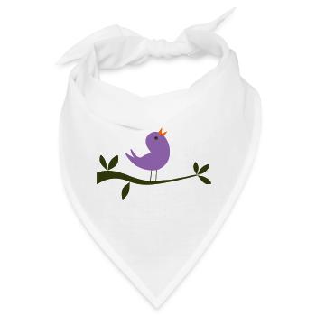 Vogel - Bandana - Weiß - Vorne