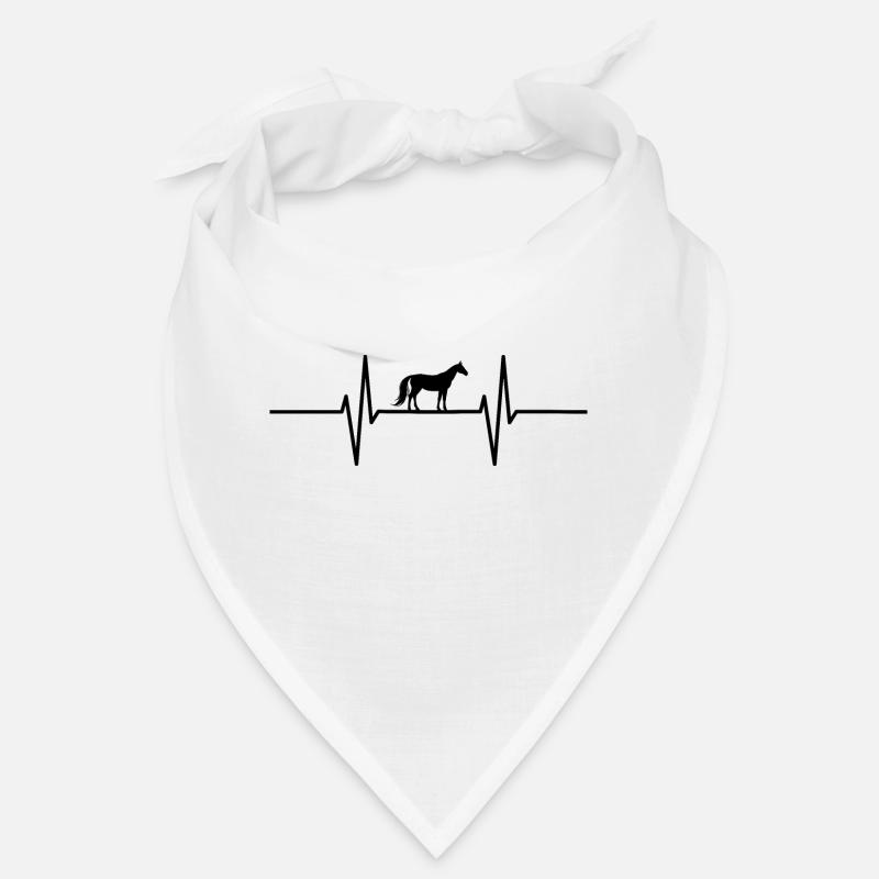 Herzschlag mit Pferd - Bandana - Weiß