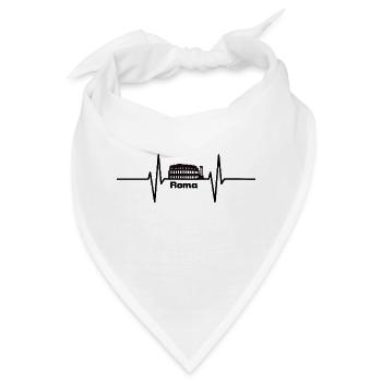 Herzschlag mit Kolosseum Rom - Bandana - Weiß - Vorne
