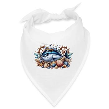 Kapitän Thunfisch - Bandana - Weiß - Vorne