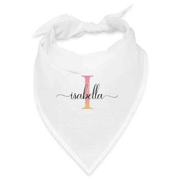 I | Monogramm | Name | Isabella |Watercolor - Bandana - Weiß - Vorne