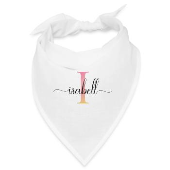 I | Monogramm | Name | Isabell |Watercolor - Bandana - Weiß - Vorne