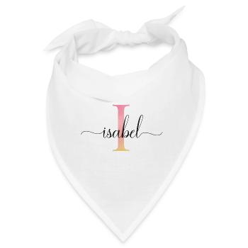 I | Monogramm | Name | Isabel |Watercolor - Bandana - Weiß - Vorne