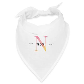 N | Monogramm | Name | Nea |Watercolor - Bandana - Weiß - Vorne