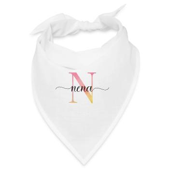 N | Monogramm | Name | Nena |Watercolor - Bandana - Weiß - Vorne