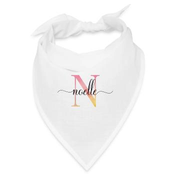 N | Monogramm | Name | Noelle |Watercolor - Bandana - Weiß - Vorne