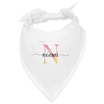 N | Monogramm | Name | Noemi |Watercolor - Bandana - Weiß - Vorne