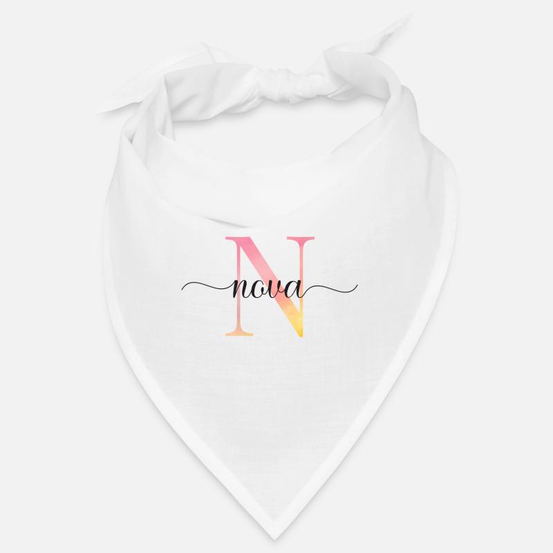 N | Monogram | Name | Nova |Watercolor Bandana