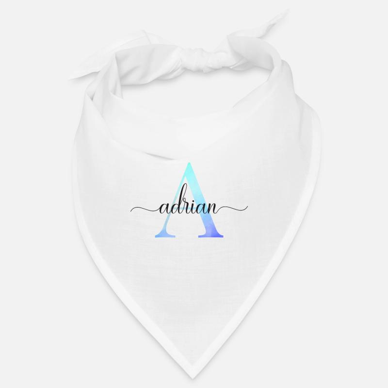A| Monogramme | Nom | Adrien | Aquarelle Bandana