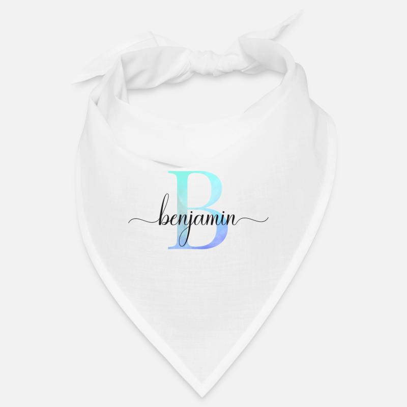 B| Monogramme | Nom | Benjamin | Aquarelle Bandana