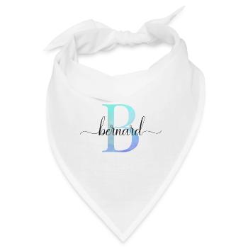 B| Monogramm | Name | Ben | Watercolor - Bandana - Weiß - Vorne