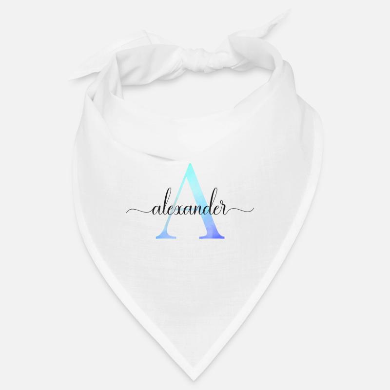A| Monogramme | Nom | Alexandre | Aquarelle Bandana