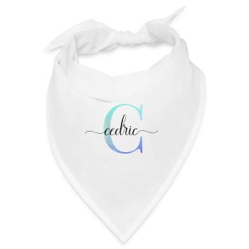 C| Monogramm | Name | Cedric| Watercolor - Bandana - Weiß - Vorne