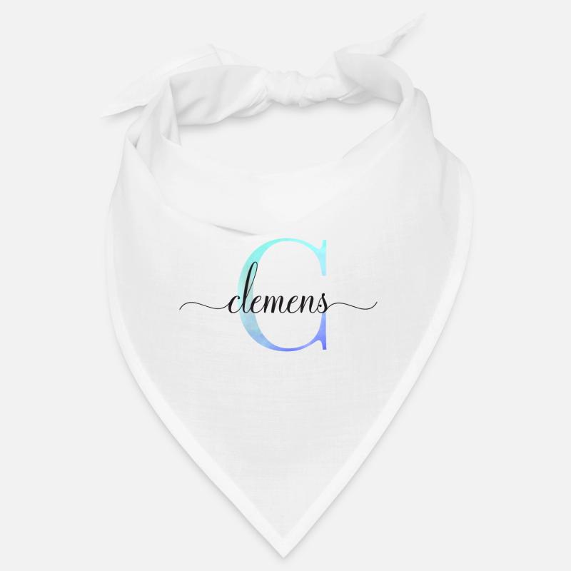 C| Monogramme | Nom | Clément| Aquarelle Bandana