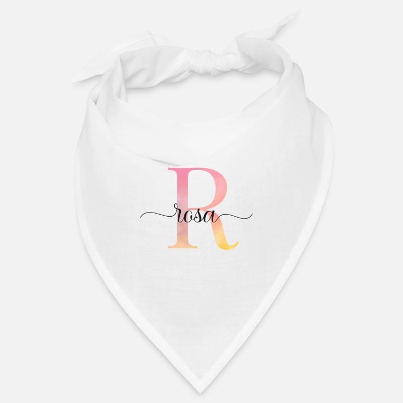 R | Monogramm | Name | Rosa |Watercolor Bandana