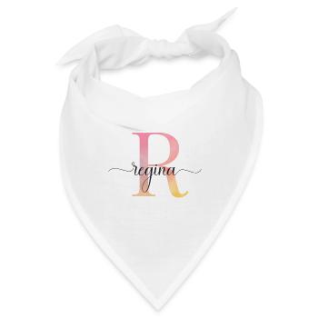 R | Monogramm | Name | Regina |Watercolor - Bandana - Weiß - Vorne