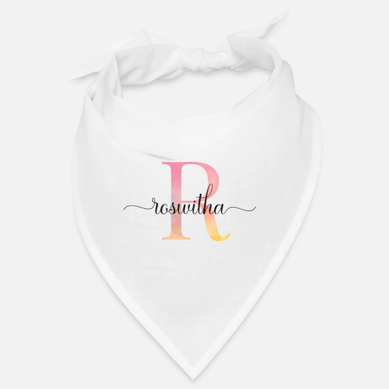 L | Monogramme | Nom | Roswitha |Aquarelle Bandana