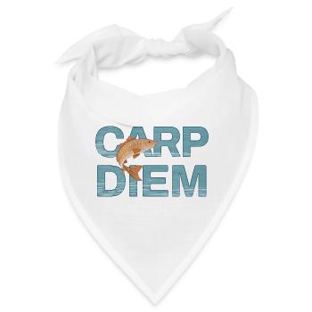 Carp Diem – Lustiges Fisch-Wortspiel für Väter - Bandana - Weiß - Vorne