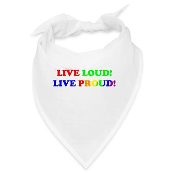 Live Loud - Live Proud - LGBTQ+ - gay - lesbian - Bandana - Weiß - Vorne