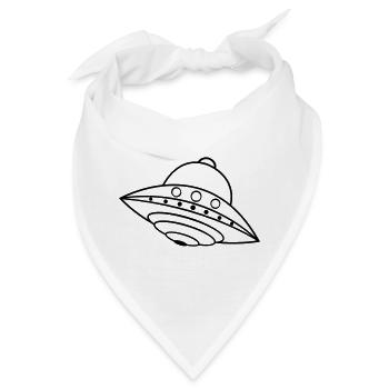 UFO Außerirdisches Schiff Weltraum-Gekritzel - Bandana - Weiß - Vorne