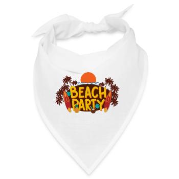 Beach Party – Sommer, Sonne & Surfvibes - Bandana - Weiß - Vorne