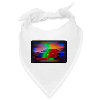 Futuristisches Sportauto mit Regenbogen-Effekt - Bandana - Weiß - Vorne