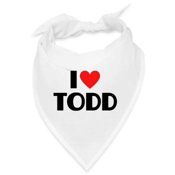 I love Todd Rotes Herz Liebe Fan Geschenk - Bandana - Weiß - Vorne