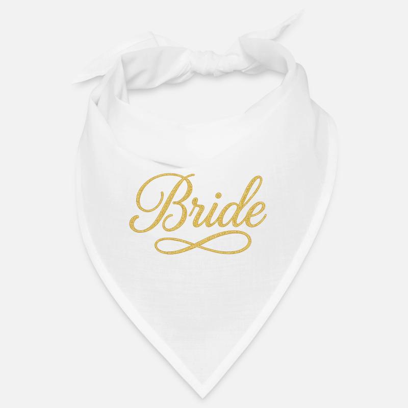 Elegant Gold Bride Script Design Bandana