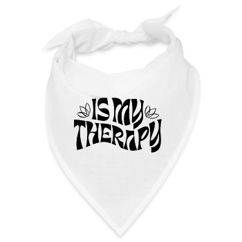 Is My Therapy – Retro Statement - Bandana - Weiß - Vorne