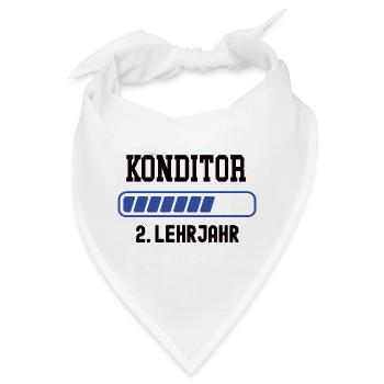 Ausbildung Konditor 2. Lehrjahr Konditorei Lehre - Bandana - Weiß - Vorne