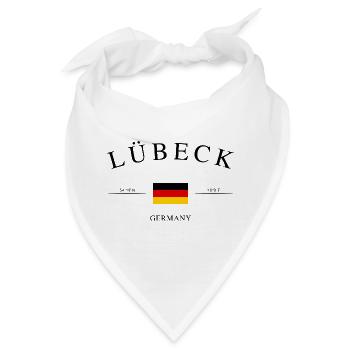 Lübeck Deutschland – Urlaub Souvenir & Geschenk - Bandana - Weiß - Vorne