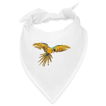Gelbblauer Papageienflug - Bandana - Weiß - Vorne