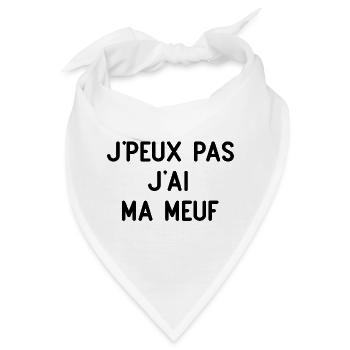 Ich kann nicht, ich habe mein Mädchen - Bandana - Weiß - Vorne