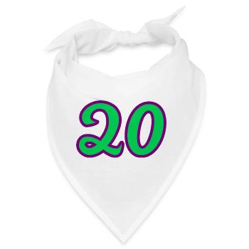 20. 20. JAHRESTAG. 20-JÄHRIGES JUBILÄUM. 20 JAHRE. - Bandana - Weiß - Vorne