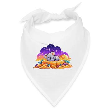 Schlafendes Koala auf leuchtendem Felsen - Bandana - Weiß - Vorne