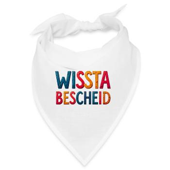 Farbige 3D Schriftkunst Metalllook - Bandana - Weiß - Vorne