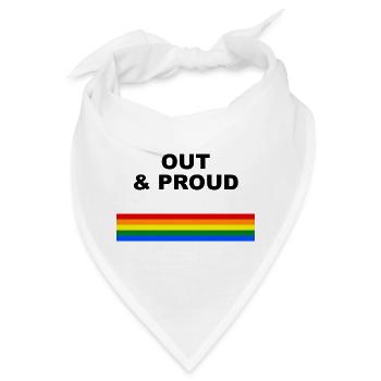 Out & Proud Regenbogen Flaggen Design - Bandana - Weiß - Vorne