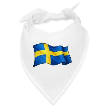 Schweden Fahne - Bandana - Weiß - Vorne
