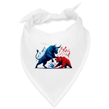 Stier gegen Bär Wall Street Börsenkampf Aktien - Bandana - Weiß - Vorne