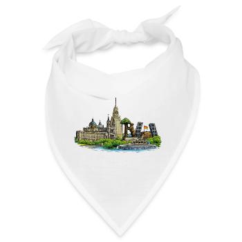 Madrid Skyline  - Bandana - Weiß - Vorne