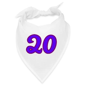 20. 20. JAHRESTAG. 20-JÄHRIGES JUBILÄUM. 20 JAHRE. - Bandana - Weiß - Vorne