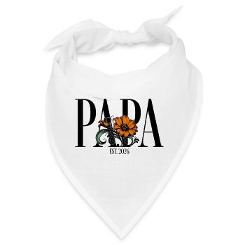 Papa – Vintage Blumen Design Geschenkidee - Bandana - Weiß - Vorne