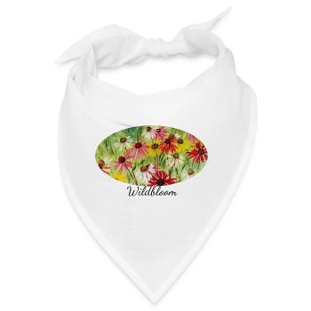 Wildblüte – Buntes Echinacea-Wiesenfragment - Bandana - Weiß - Vorne