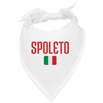 Spoleto Red-Schriftart mit italienischer Flagge - Bandana - Weiß - Vorne