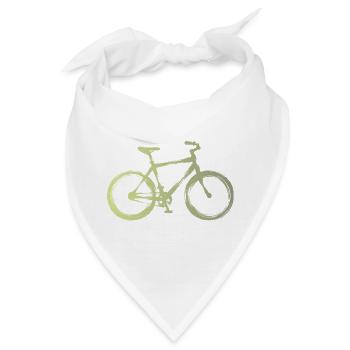 Aquarell-Fahrrad: Stadtfahrt - Bandana - Weiß - Vorne