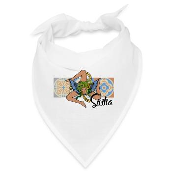 Sizilien Trinacria - Bandana - Weiß - Vorne