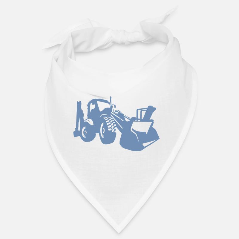 Excavator Wheel Loader Construction Equipment Operator Silhouette Bandana