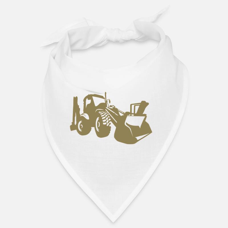 Excavator Wheel Loader Construction Equipment Operator Silhouette Bandana